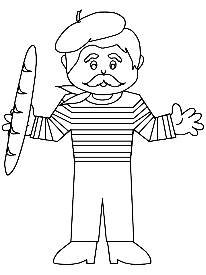 Beret Boy France Coloring Pages