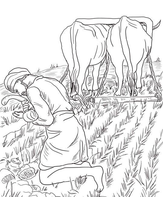 Bible Coloring Page Printable Free Parable of Hidden Treasure