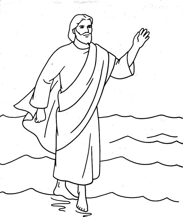 bible coloring pages for preschool jesus walks on water