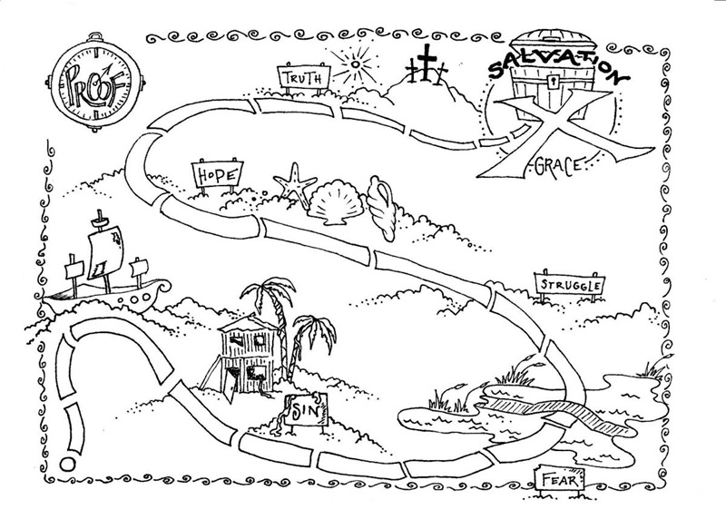 Bible Treasure Map Coloring Page