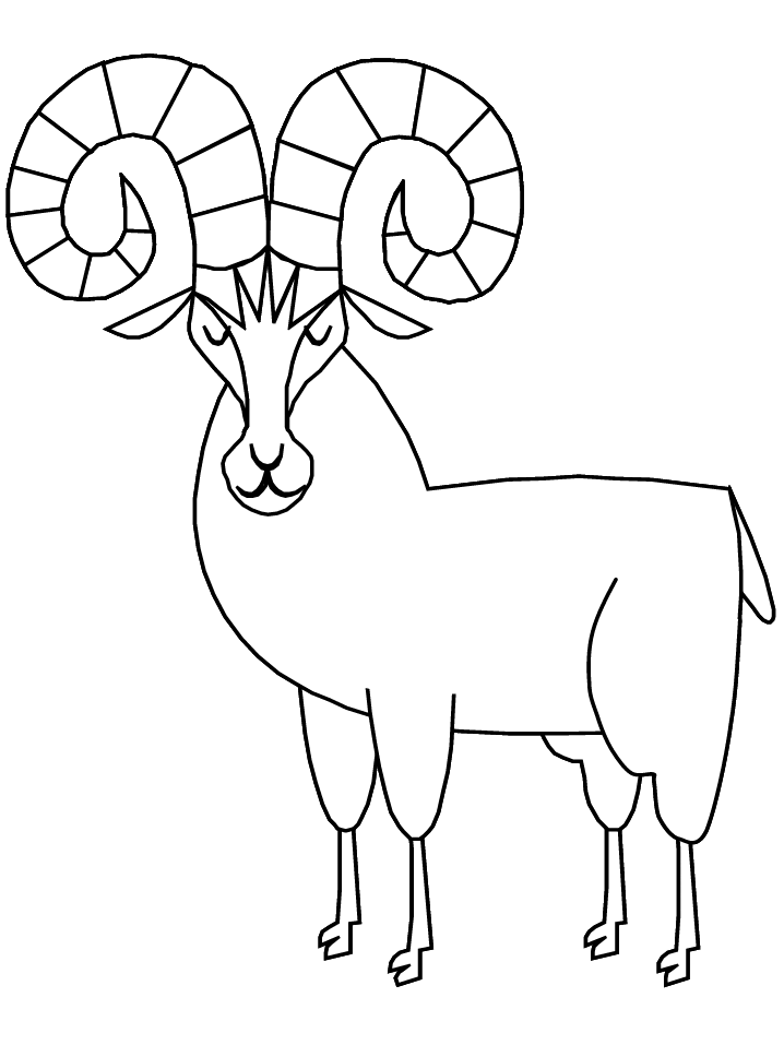 Bighorn Sheep Animals Coloring Pages