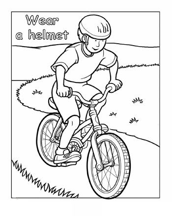Bike and Helmet Coloring Page