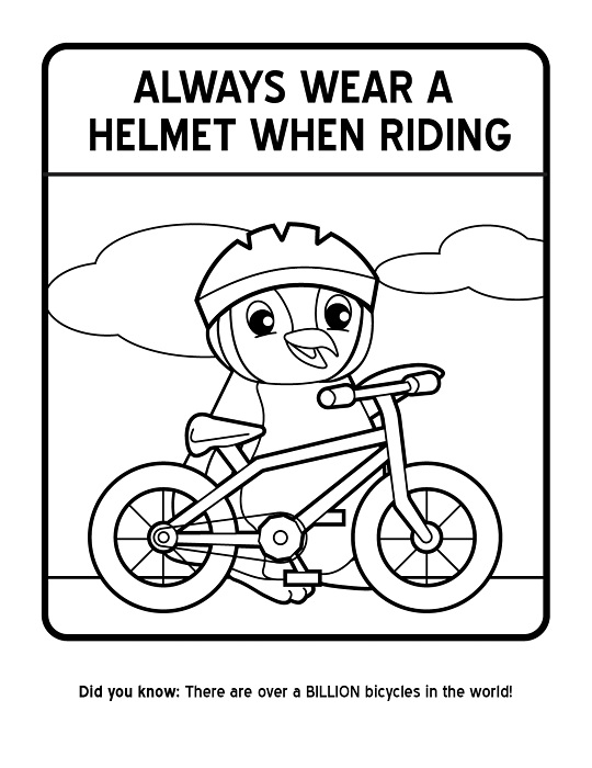 Bike Helmet Safety Coloring Pa...