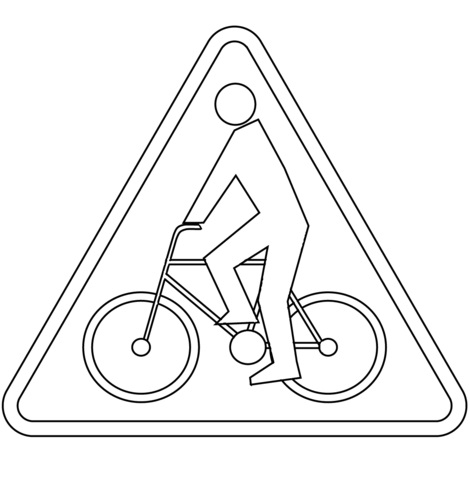 Bike Lane Sign Coloring Page P...