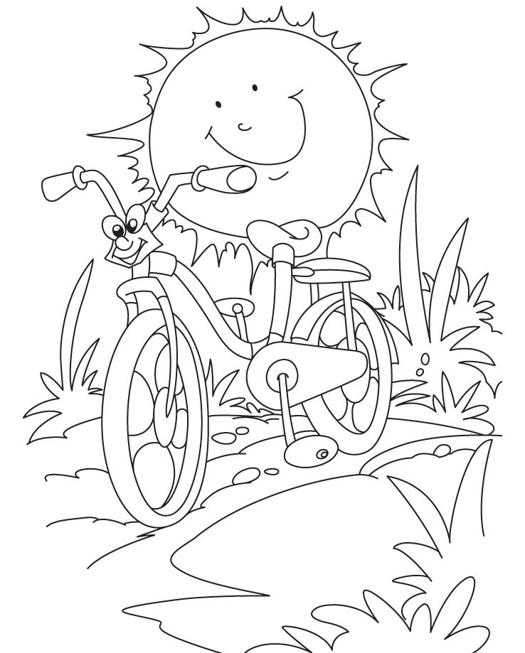 Bike Laying Coloring Page