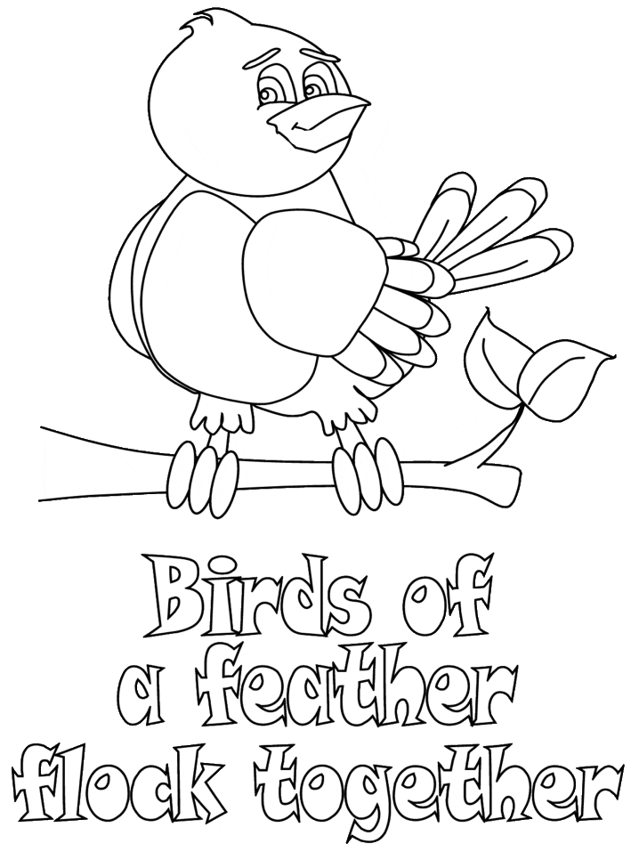 Birds of a Feather Flock Together coloring page