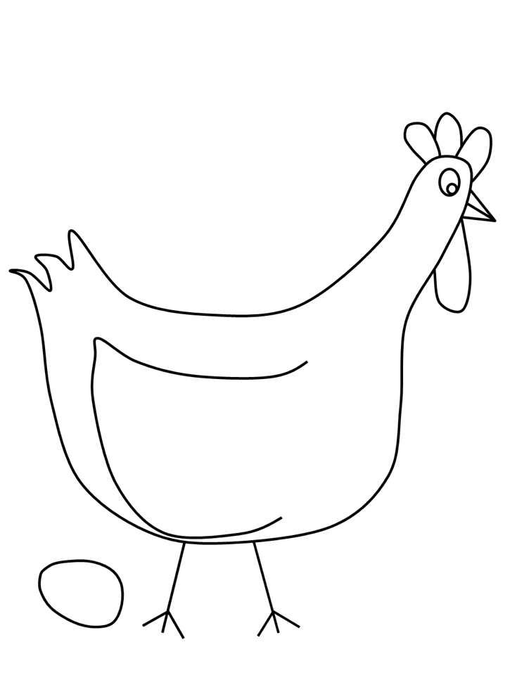 Birds Chicken Animals Coloring Pages