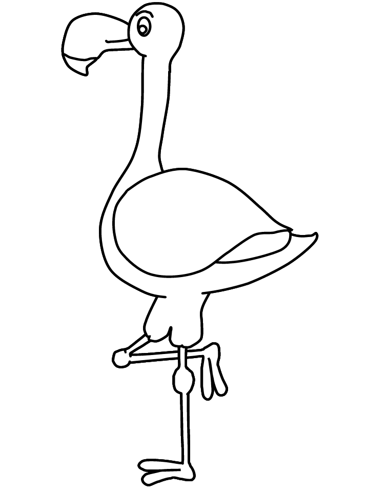 Cute Flamingo Coloring Page