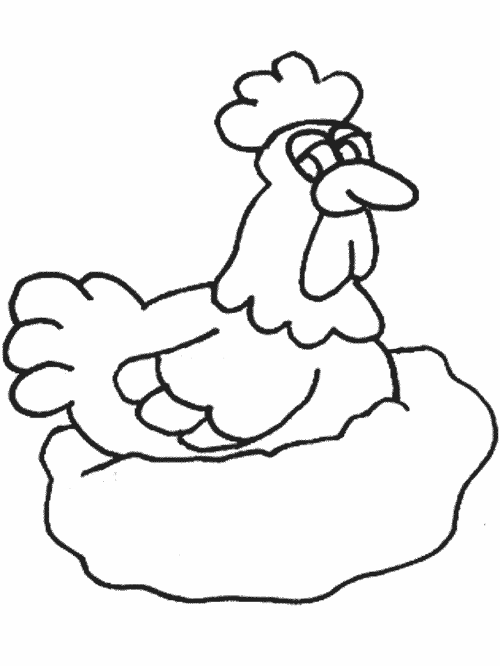 Birds Hen Animals Coloring Pages