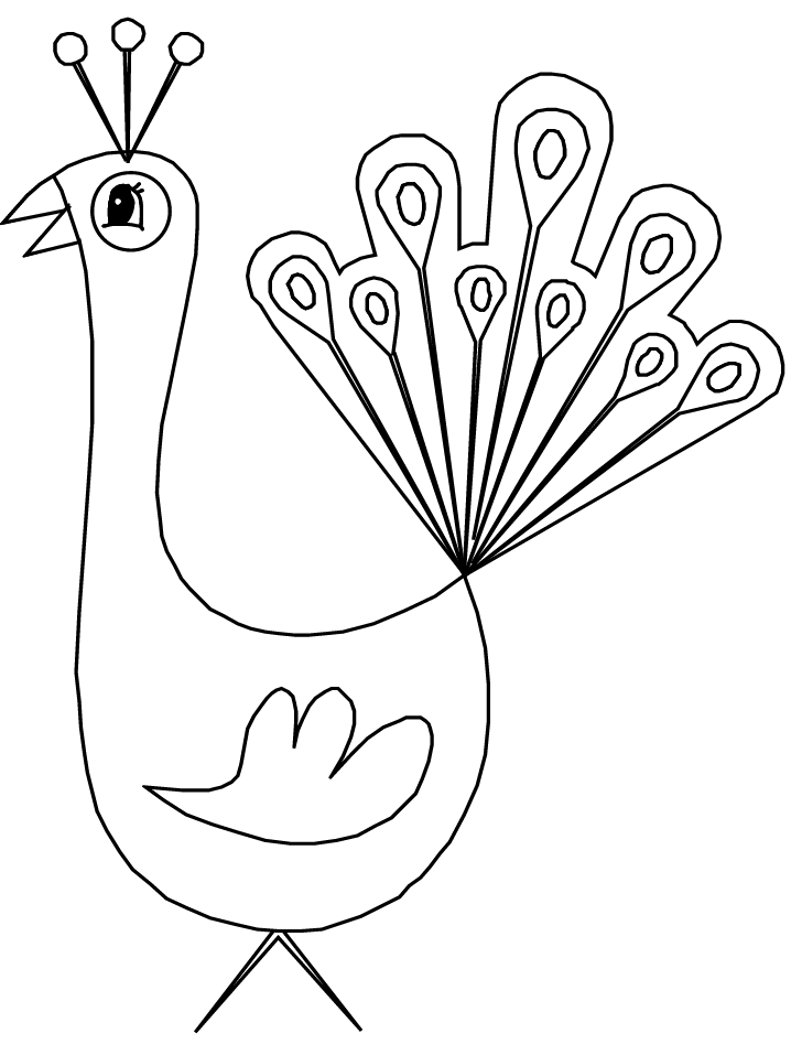 Birds Peacock Animals Coloring Pages