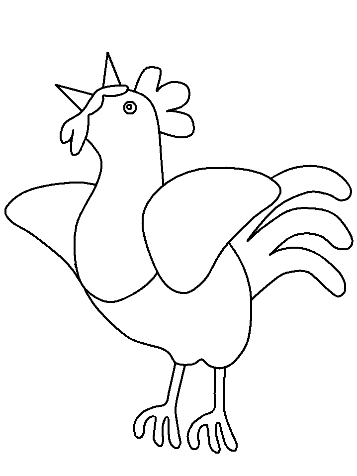 Birds Rooster Animals Coloring Pages