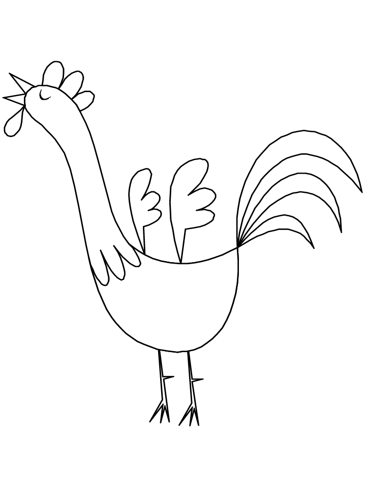 easy Rooster Coloring Pages