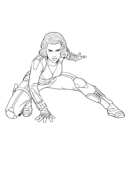 Black Widow Super Hero Coloring Pages
