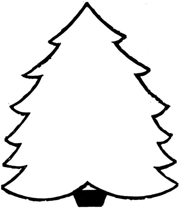 Blank Christmas tree coloring page