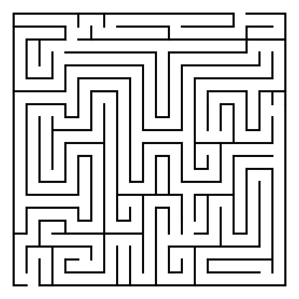 Blank Maze Coloring Page Outline