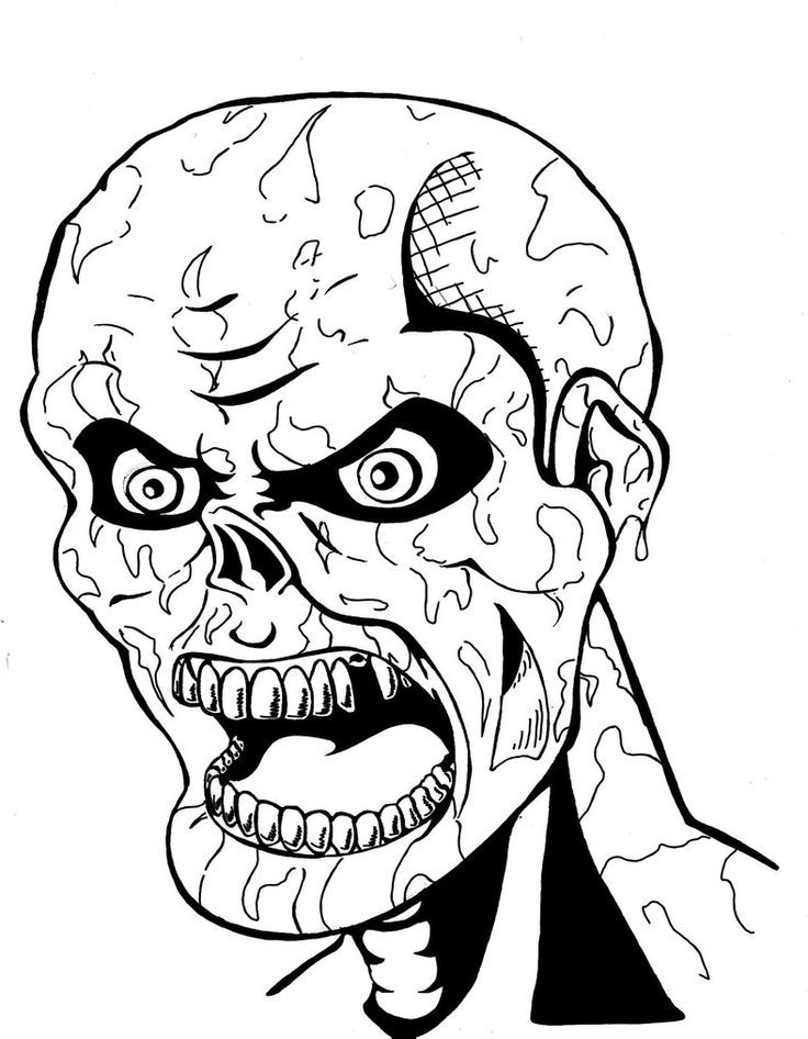 bloody zombie coloring pages