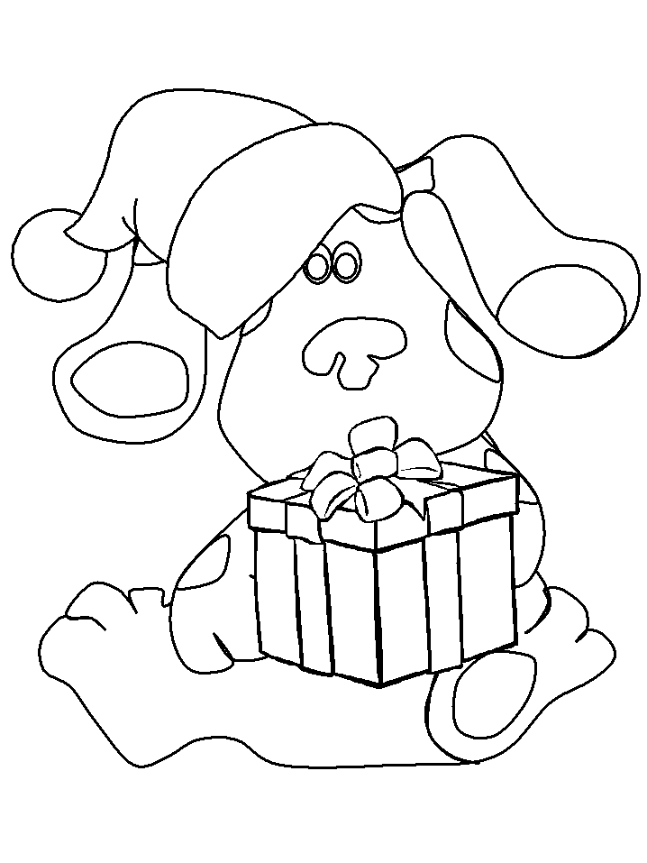 blue christmas coloring page