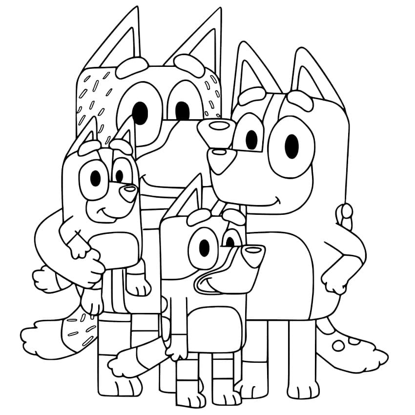 Bluey Family Coloring Pages