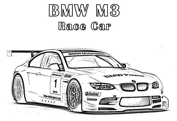 BMW Race Car coloring page