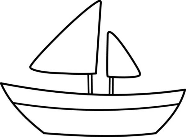 Boat Outline Coloring Page