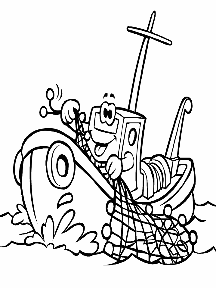 Fishing Boat Coloring Pages