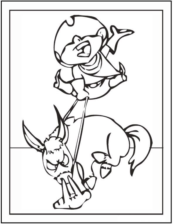 boise state horse coloring pages for kids