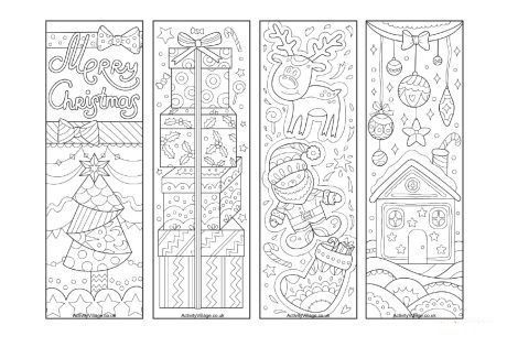 bookmarks in winter coloring pages