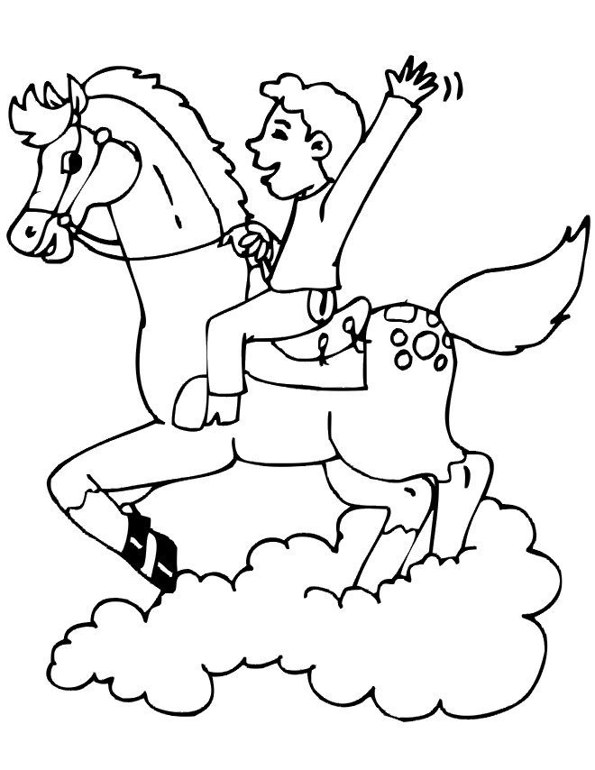 boy horse coloring pages
