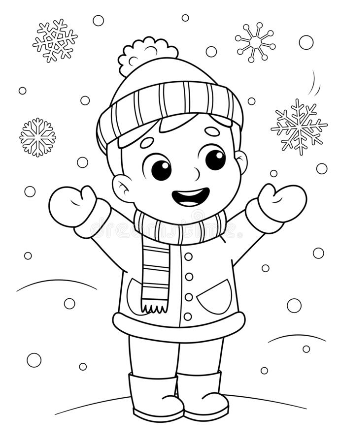 boy winter coloring pages