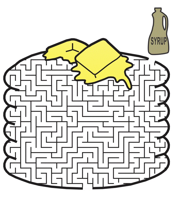 breakfast maze coloring pages