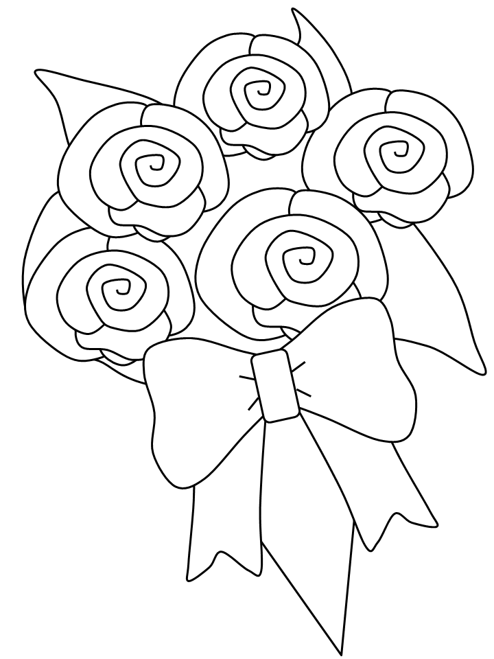 Bride Bouquet Flowers Coloring Pages