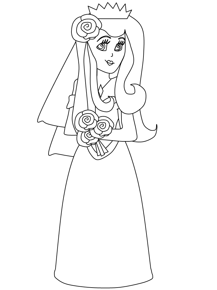 Cartoon Bride Coloring Pages