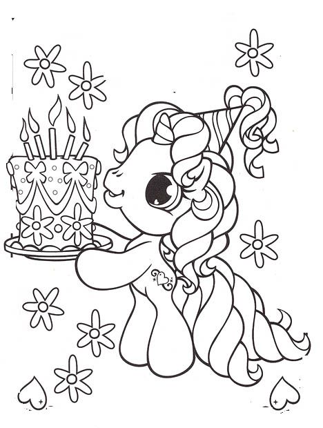 brithday horse coloring pages