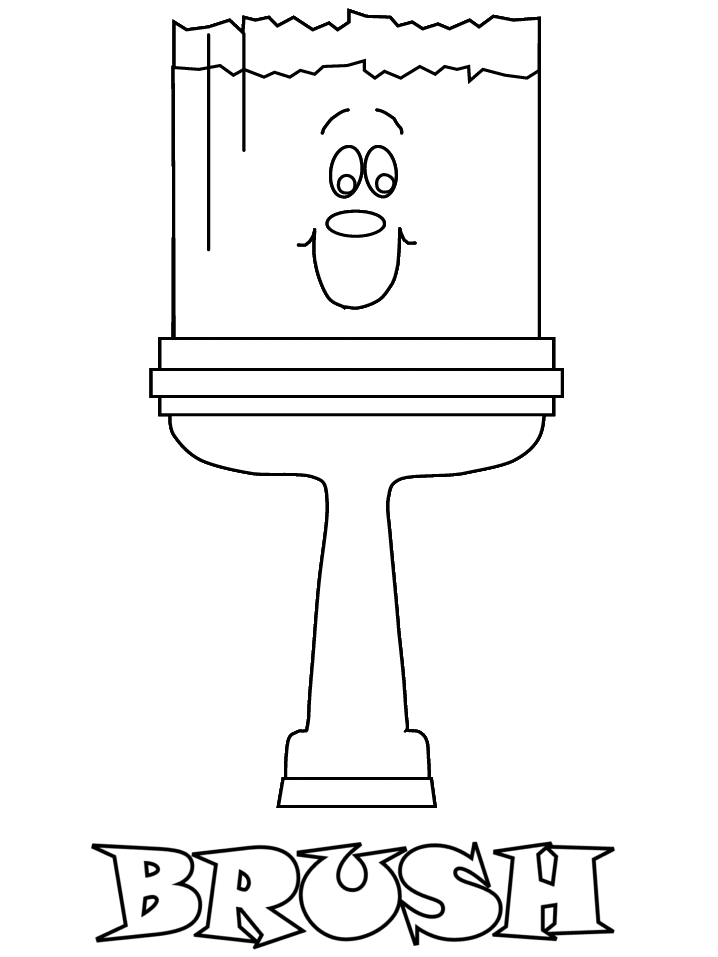 Download Brush Construction Coloring Pages coloring page & book for kids.