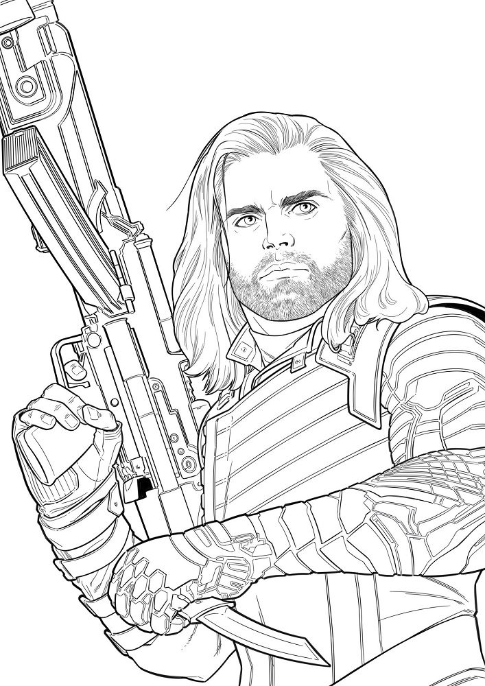 bucky bucky barnes winter soldier coloring pages