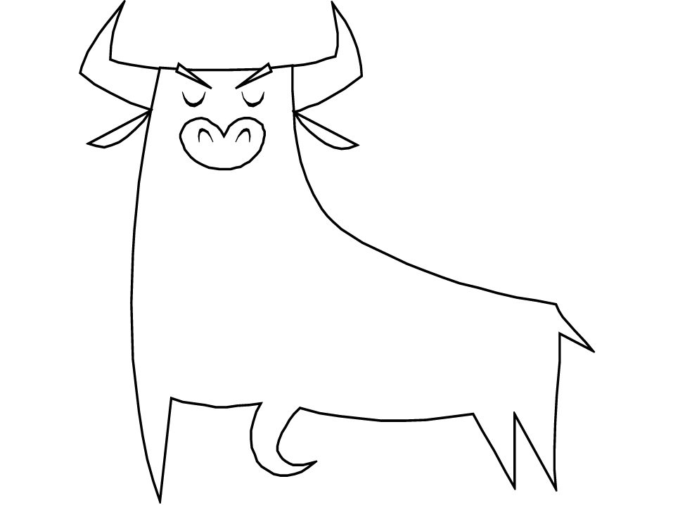cartoon Bull Coloring Pages