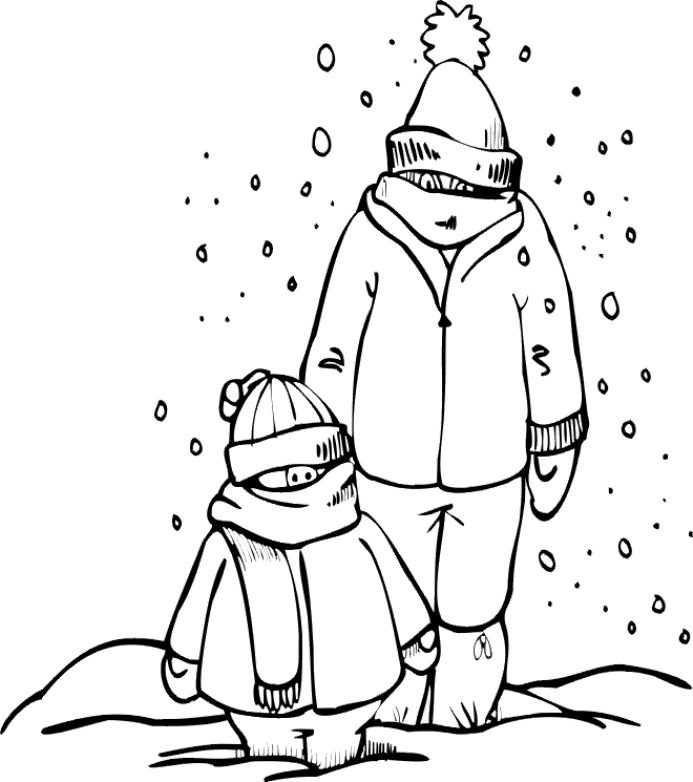 bundled up for winter coloring pages