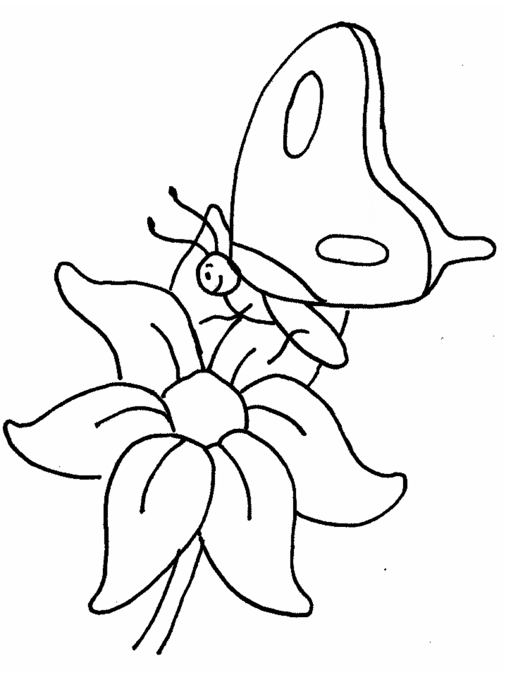 Butterfly and Flower Coloring page