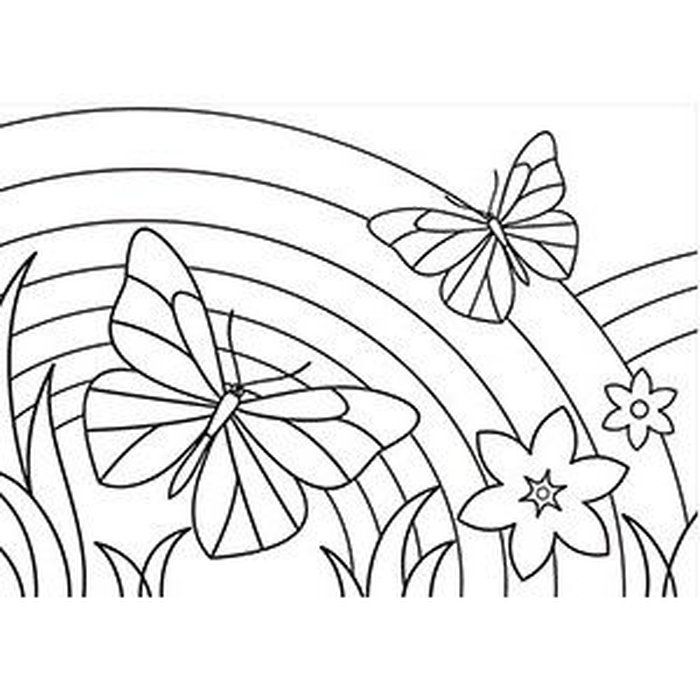 butterfly and rainbow coloring pages