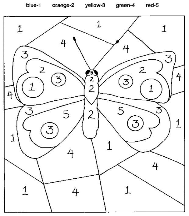 butterfly coloring pages by number