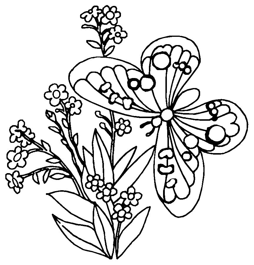 butterfly flower coloring pages