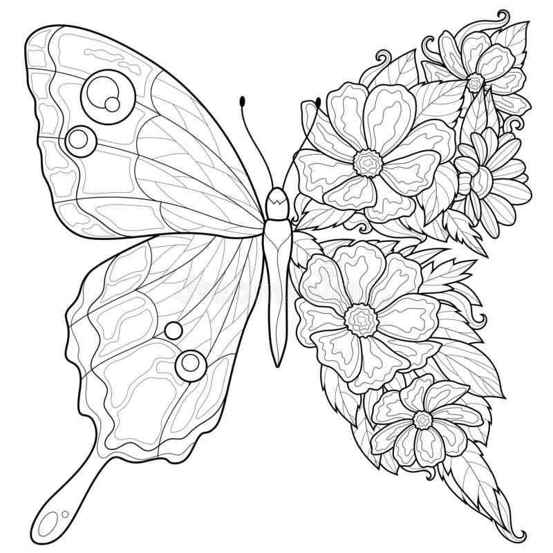 butterfly flower coloring pages