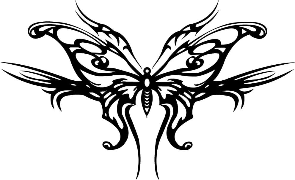 butterfly tattoo coloring pages