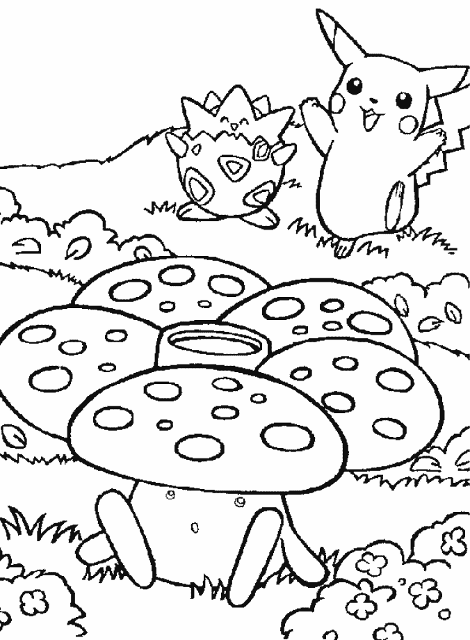 Pikachu And Togepi Rug Coloring Pages