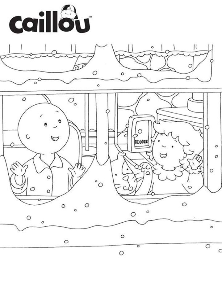 caillou christmas coloring pages winter