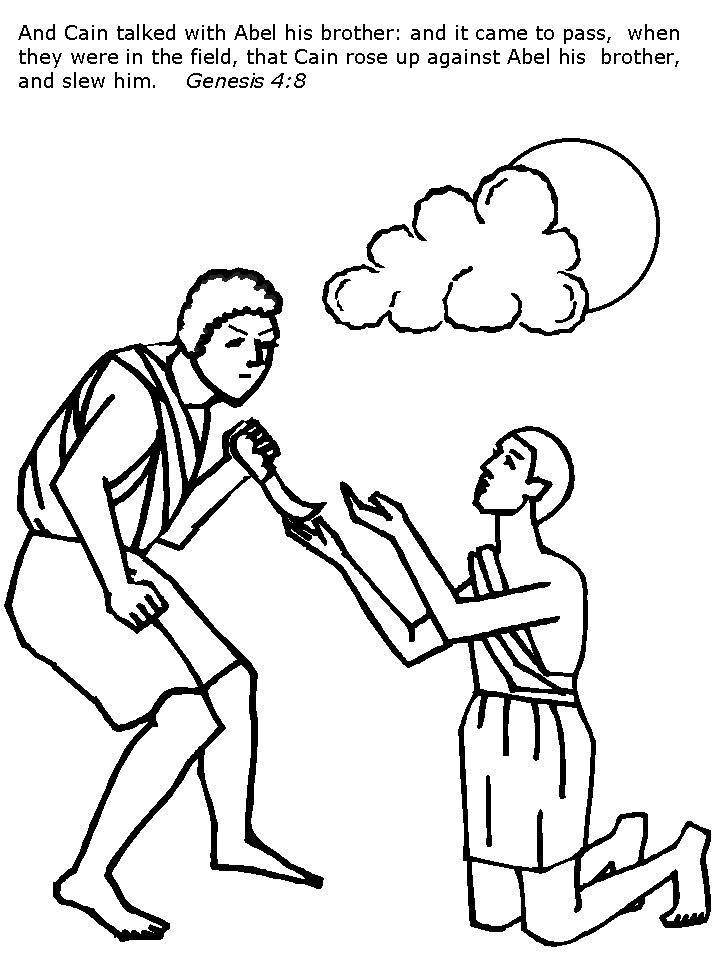 Cain And Abel Bible Coloring Pages Printable