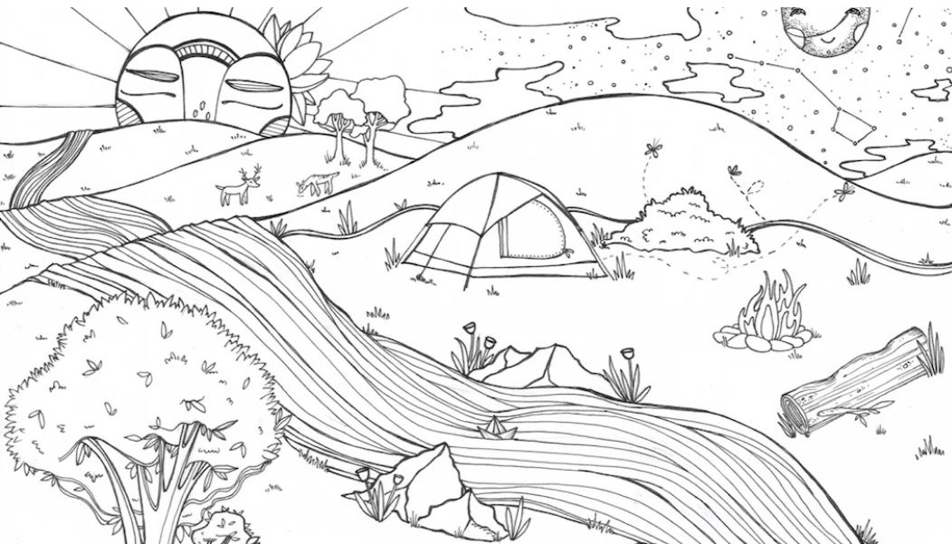 Camping Outside coloring page