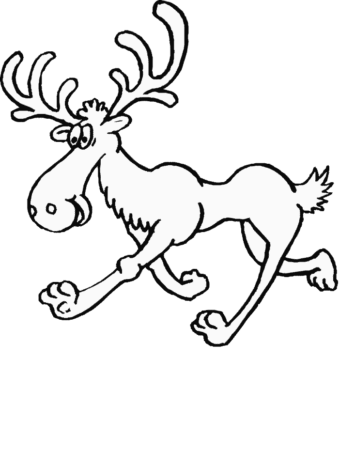 Cartoon moose coloring page