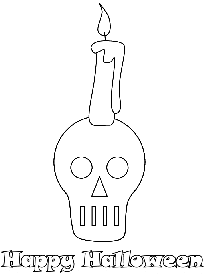 Candle Halloween Coloring Pages