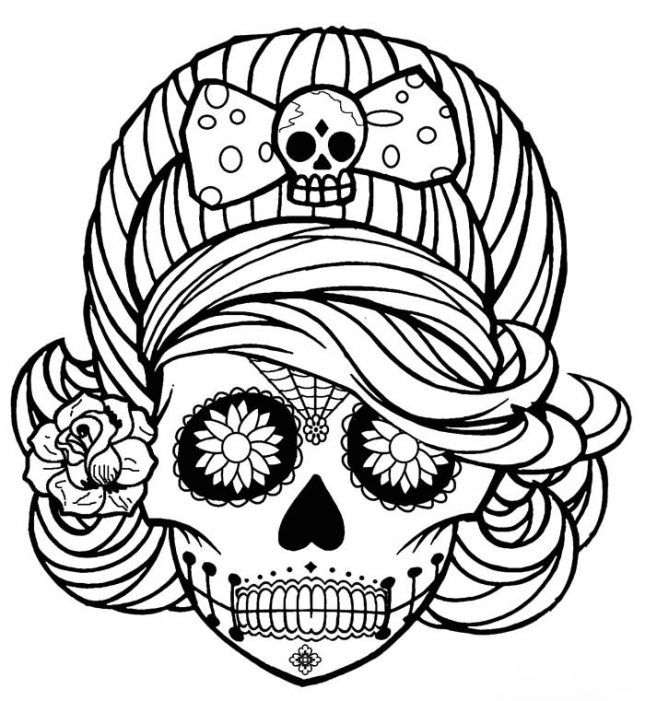 candy skull zombie coloring pages